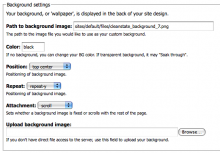 Background theme settings